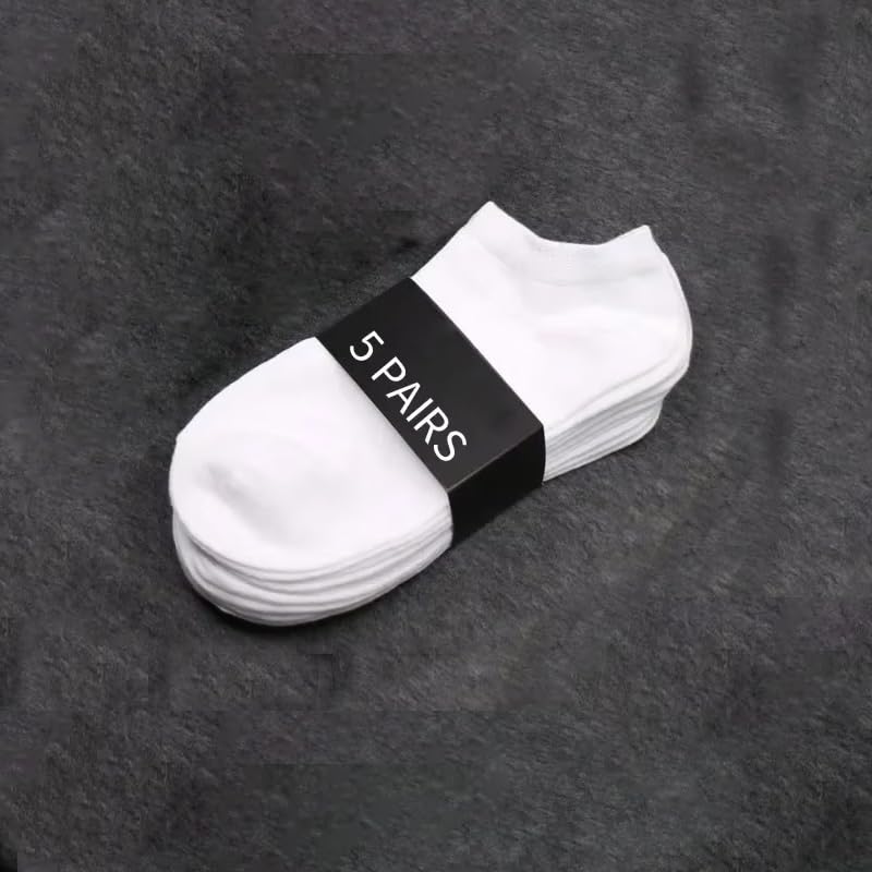 5Pairs Men's Low Cut Socks Breathable Boat Sox Sports Non-slip Ankle Boat Male Invisible Short Sock