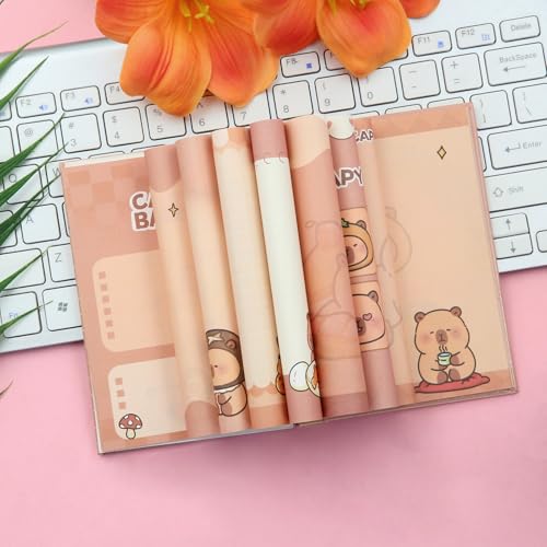 Image of Geluode Capybara A7 Mini Notebook, Claw Machine Design Cute Kawaii Capybara Theme, Fun and Functional Notepad for Journaling, Memos and Gifts for Kids Students (Orange)