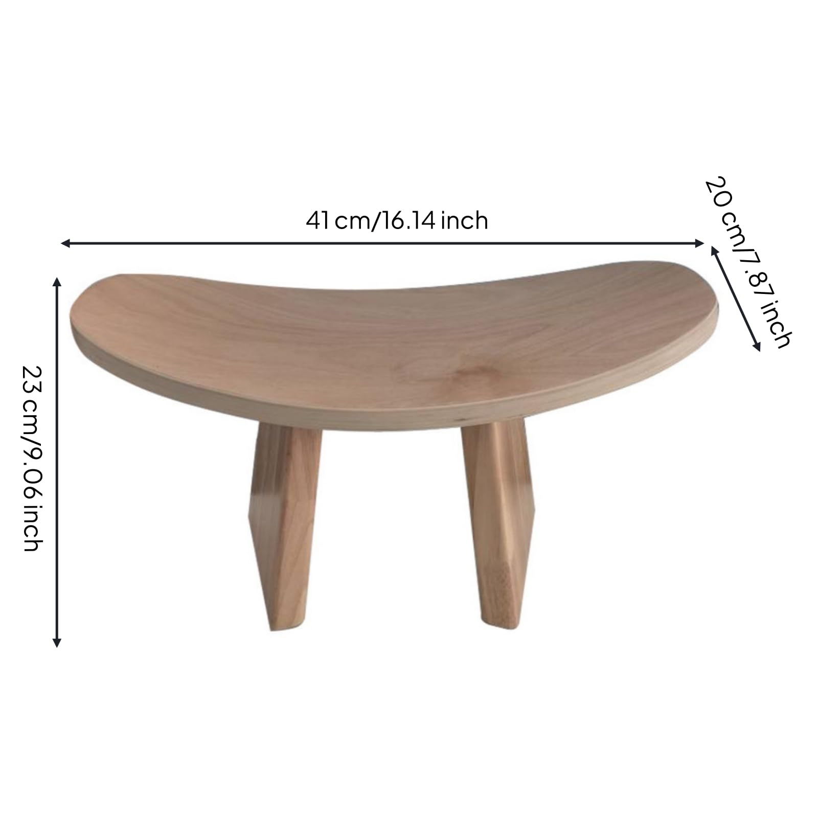 Banco Meditación gonómico Tabure para Meditar Mu para Yoguis, Principians, Grande, Madera Natural