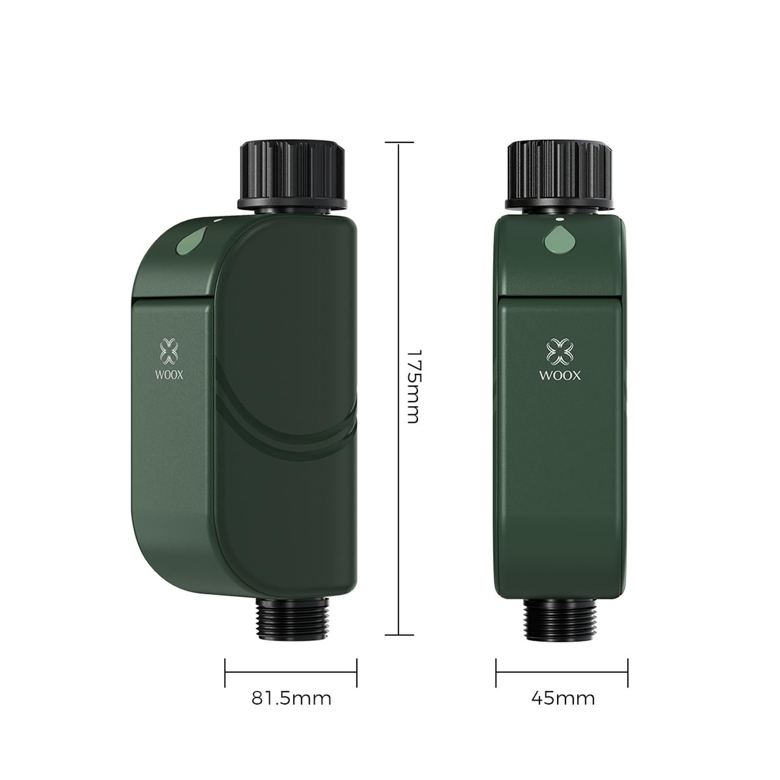Woox Programador de Riego WiFi Inteligente, Sin Hub Requerido | 8 Programas de Riego, Wi-Fi 2,4 GHz, control vía app, Alexa/Google Assistant, IP65, Retardo por lluvia, Riego manual.