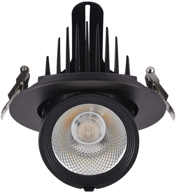 Apliques de pared Lámpara de techo, Lámpara de foco COB creativa 5W/10W/15W 360° Lámpara de panel de techo LED giratoria empotrada negra Lámpara de foco LED giratoria redonda Lámpara empotrada comerc