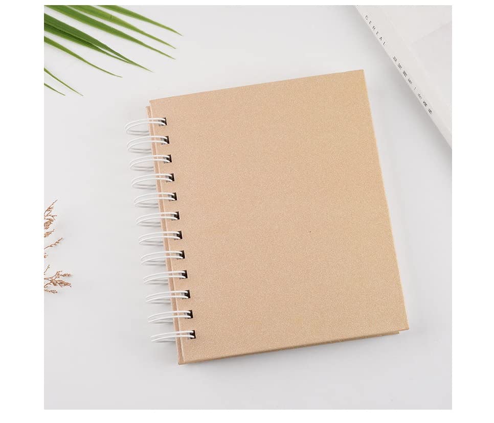 O Ozone 50 Pages Self Stick Adhesive Glitter Pure Color DIY Scrapbook Photo Album Hardcover Kraft Scrapbook Album for Wedding Graduation Journal Anniversary Family Photo Travel Supplies-Gold