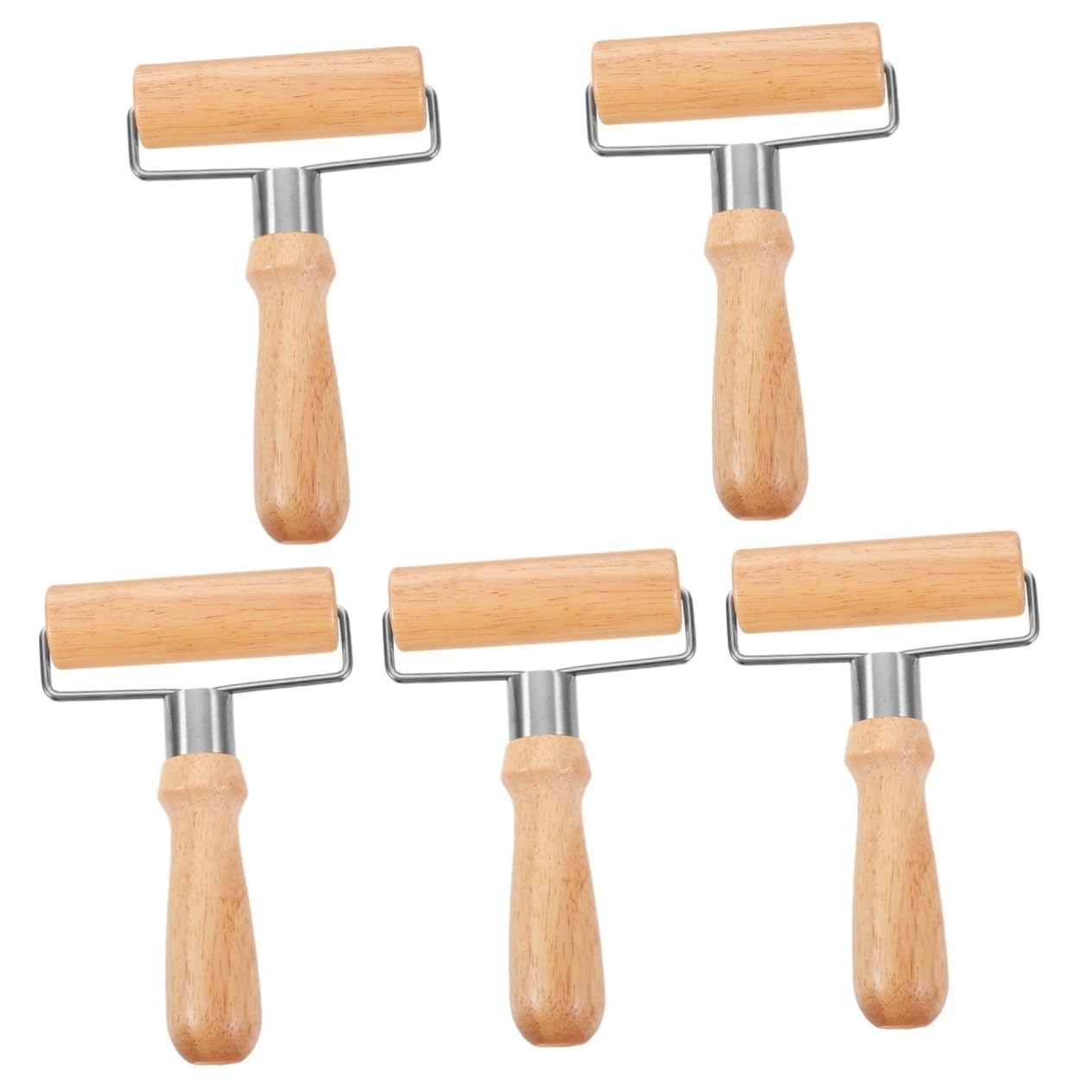 MAGICLULU 5stücke Küchenholz Nudelholz Mit Holzgriff Praktischer Teigroller Für Pizza Kekse Und Desserts Ergonomisches Design Gleichmäßiges Ausrollen Backhilfe Für Hobbybäcker