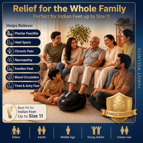 Image of MAK7 Foot Massager Machine [50W]with Deep Kneading, Air Compression & Heat Therapy | Electric Foot Massage Machine with LCD Controls | Fits Most Indian Feet up to 28 cm (Size 11) | Black
