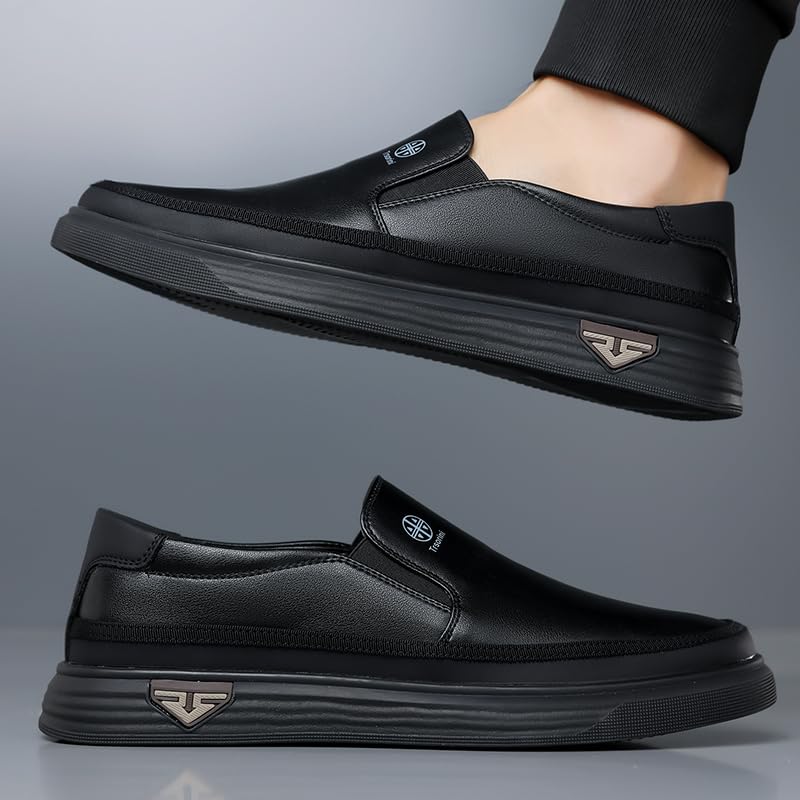 Image of Trsorini Mens Casual Shoes Soft Comfortable Flat Lightweight Moccasin Classic Breathable Leather Men's Shoes