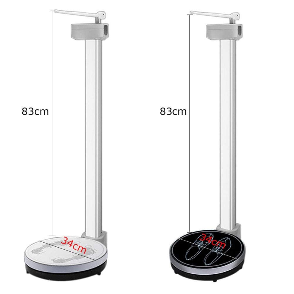 Balanza digital de grasa corporal, balanza ultrasónica de altura y peso, con varilla de medición de altura y pantalla LCD, para gimnasio en casa.
