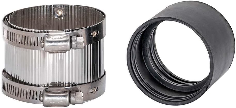 2 Inch No-Hub Coupling with Stainless Steel Clamps, 43403 (pack of 4)