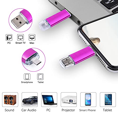 Image of Micro USB Flash Drive 64G OTG Memory Stick for Android Smart Phone, VANSUNY USB Photo Stick Thumb Drive PenDrive for Tablets /Mac /Android Device, Jump Drive Pen Drive for PC (64GB, Pink)