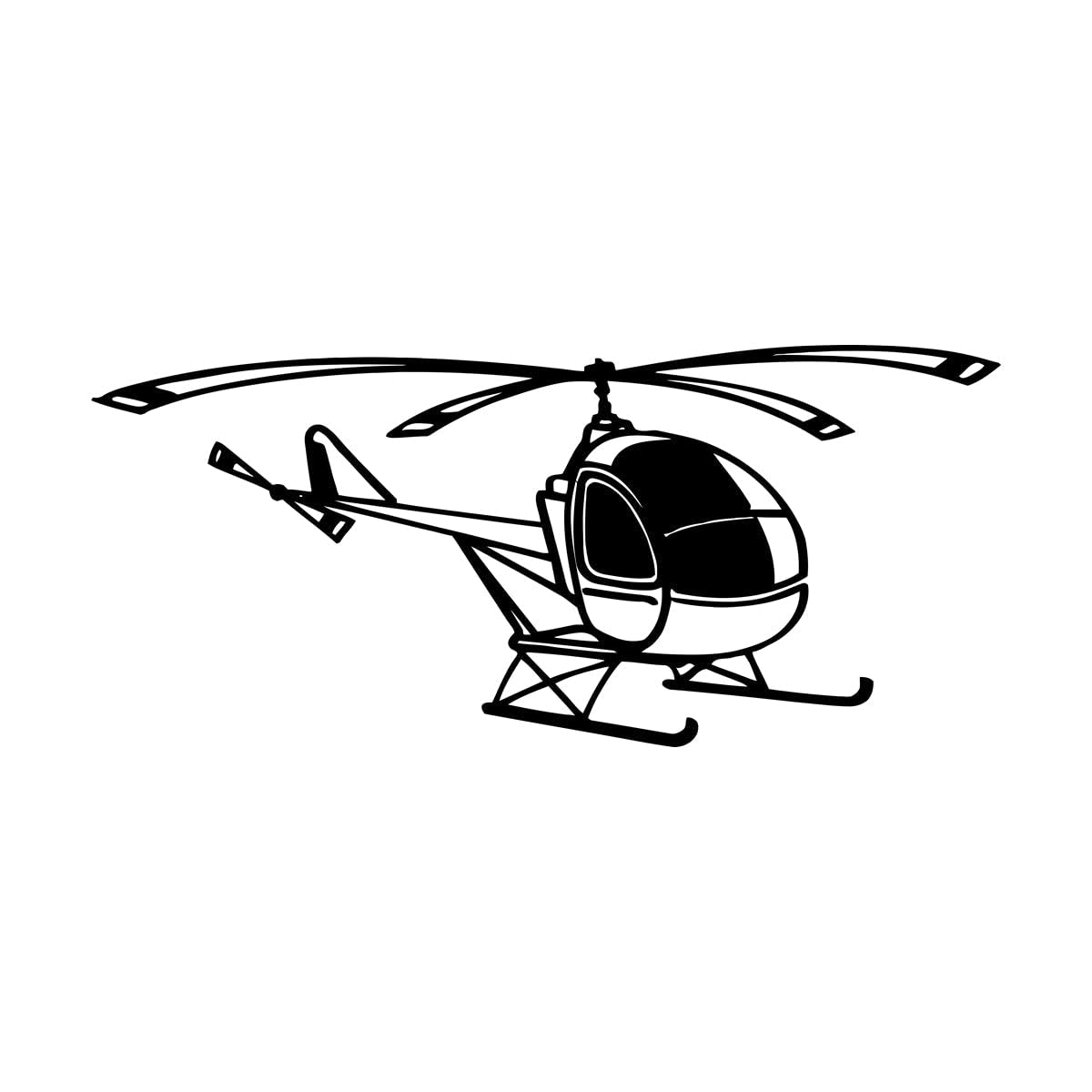 Simple Helicopter Aircraft Transport Wall Sticker Nursery Kids Room Vinyl Wall Decal Living Room Bedroom Decor Accessories Large - 57x125cm — image 1