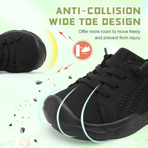 JIASUQI Toddler Shoes for Boys Girls Slip on Sneakers Wide Toe Walking Shoes Toddler Sock Shoes3