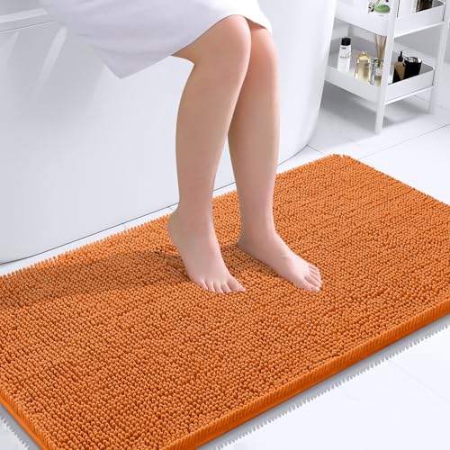 Image of OLANLY Large Bathroom Rugs 40x24, Extra Soft Absorbent Chenille Bath Rugs, Rubber Backing Quick Dry, Machine Washable Bath Mats for Bathroom Floor, Tub and Shower, Home Decor Accessories, Clay