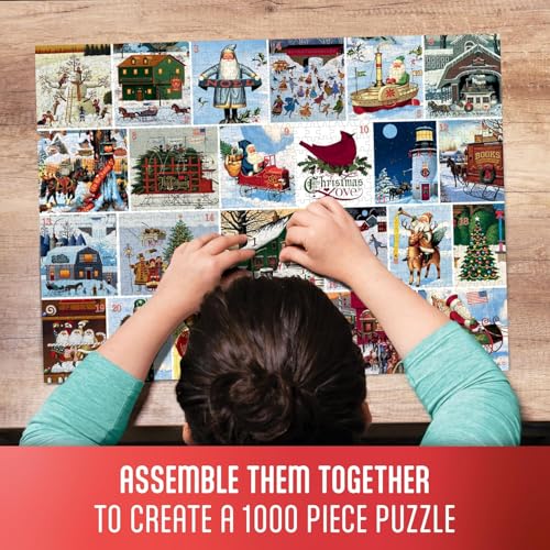 Buffalo Games - Charles Wysocki - Puzzle Calendario de Adviento 24 Días de Navidad - 24 Mini Puzzles para Abrir miniatura 4