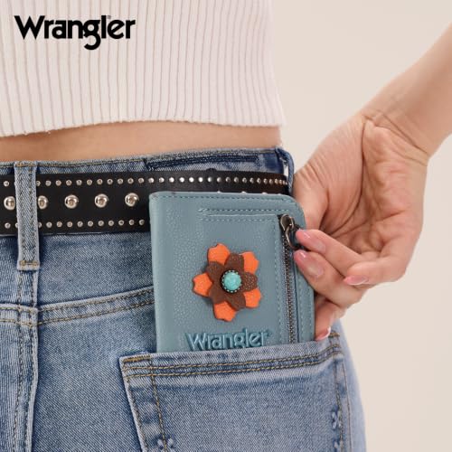 Image of Montana West X Wrangler Small Womens Wallet Slim Rfid Blocking Wallets Bifold Credit Card Holder Wallets with Clear ID Window