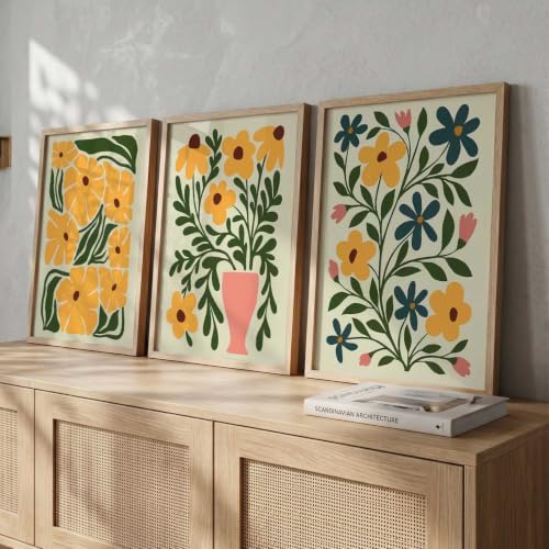 Image of kotart Boho Art Home Decoration Painting | Paintings With Frame For Living Room Bed Room Hotel Wall Decor Digital Reprint Set of 3 (20x30 Inch)