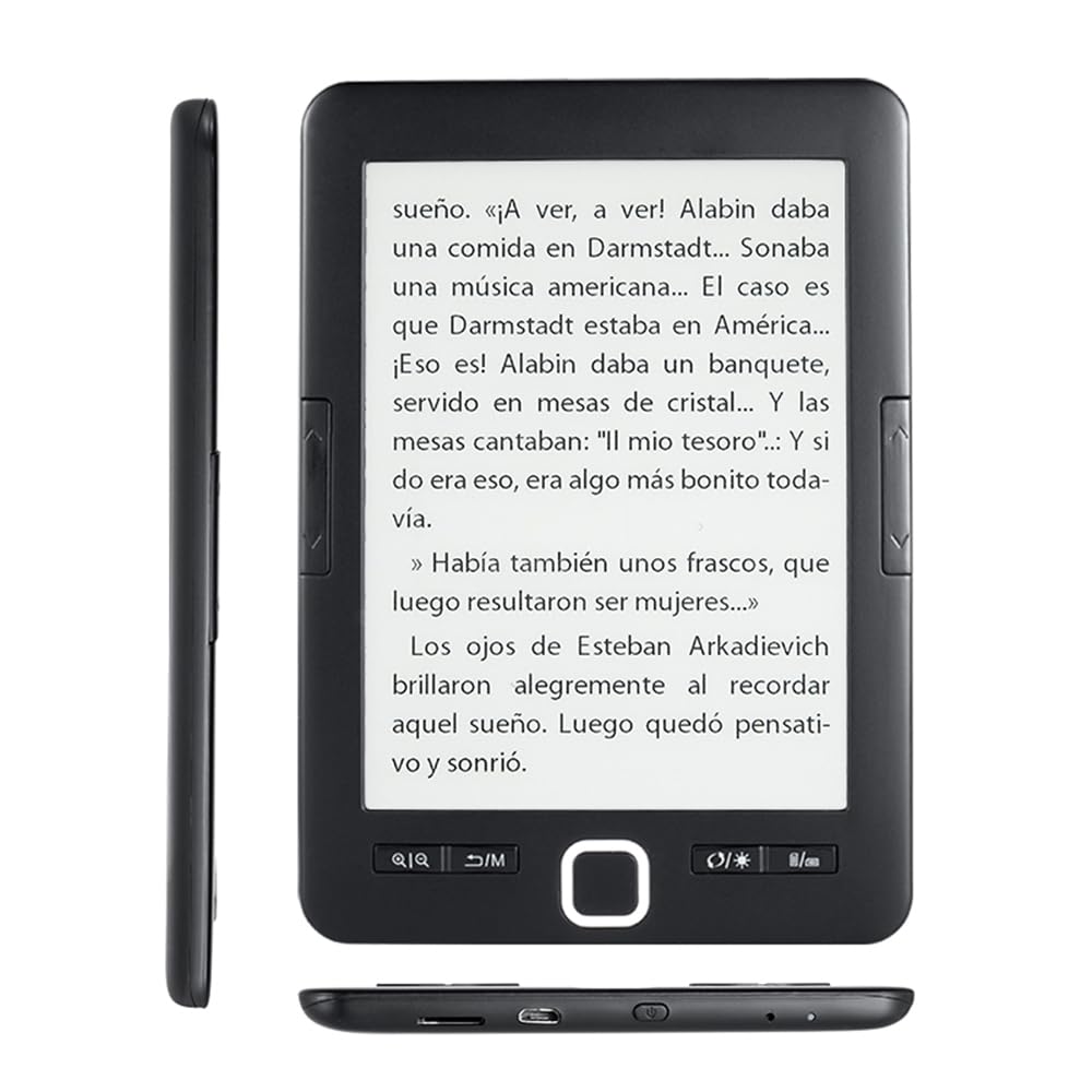 Dioche Lector de Libros Electrónicos Liviano, Pantalla sin Brillo de 6 Pulgadas con Estuche protector: Experiencia Agradable a la Vista y Personalizable, Memoria de 8 GB, Incluye Función de Audiolibro