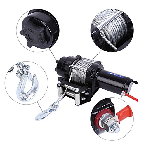 Winche eléctrico 12V 4000lbs con control remoto inalámbrico miniatura 4