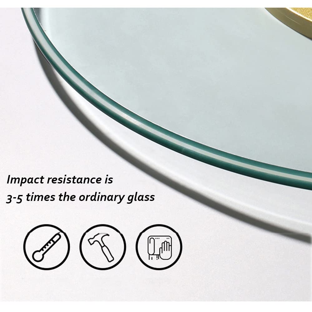 Lazy Susan Platine tournante Verre trempé Ronde Assiette de Service Transparente Support Rotatif Cuisine Table à Manger Plateau Organisateur de Table Support de Stockage d'épices 300 kg Roul