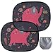 SenPuSi Pare Soleil Voiture Bébé Pare-Soleil Auto-Adhésifs pour Enfants avec Motifs Animaux Amusants Protection d'enfant Blocage des Rayons Ultraviolets Nocifs 44*35 CM - Noir(Paquet de 2) (Éléphant)