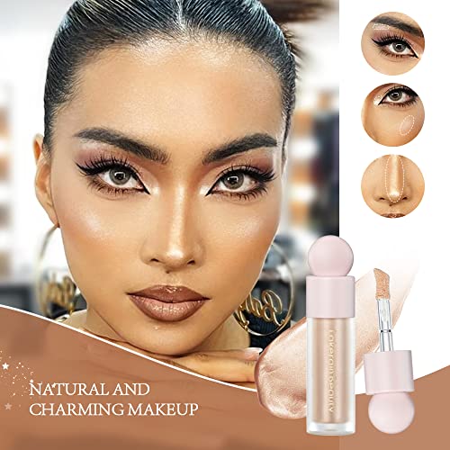 Liquid Highlighter - Luminous Finish Light Liquid Luminizer Makeup Enhanced with Pearl Particles & Botanical Blend, Weightless Dewy Glow for Radiant Skin, Vegan, Cruelty-Free (#01 Moonlight) - Image 3