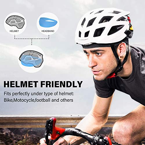 Image of SKULLFIT Sports Headbands for Men (Black) - Lightweight Moisture Wicking Workout Sweatbands for Running, Gym, Yoga, Cycling, Tennis, Cricket and Other Sports