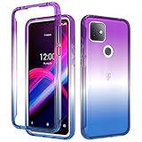 BAISRKE for T-Mobile Revvl 4 Plus Case,Hybrid Heavy Duty Shockproof Protection 2 in 1 Bumper Back Clear TPU Cover Phone Cases for Revvl 4+ [Blue Purple Gradient]