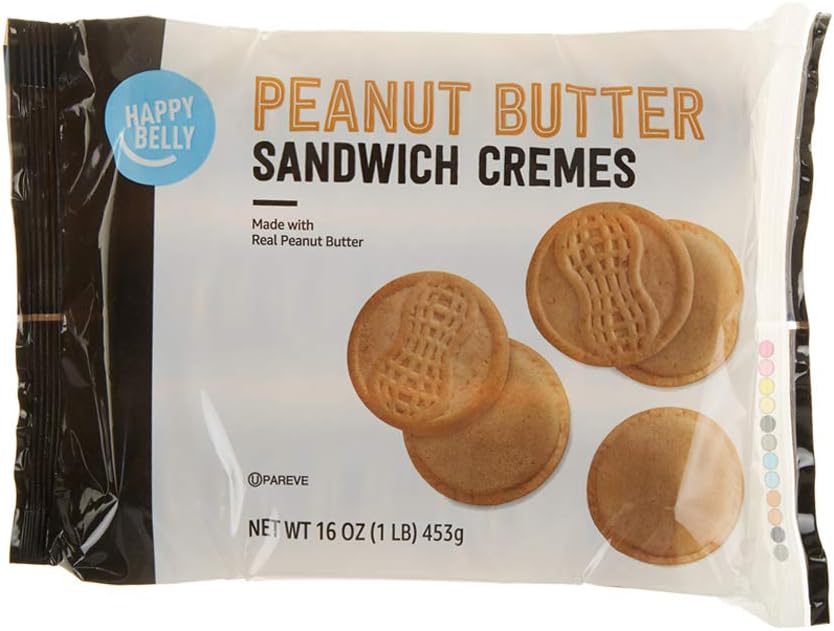 Amazon Brand - Happy Belly Peanut Butter Sandwich Crème Cookies, 16 oz