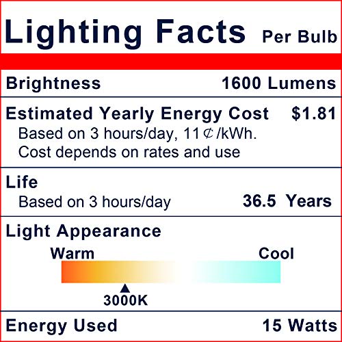 Explux 150W Equivalent Classic Full Glass LED PAR38 Flood Light Bulbs, High Lumen Series 1600 lm, 3000K 4-Pack, Dimmable, Outdoor Weatherproof, Bright White - Thumbnail 3