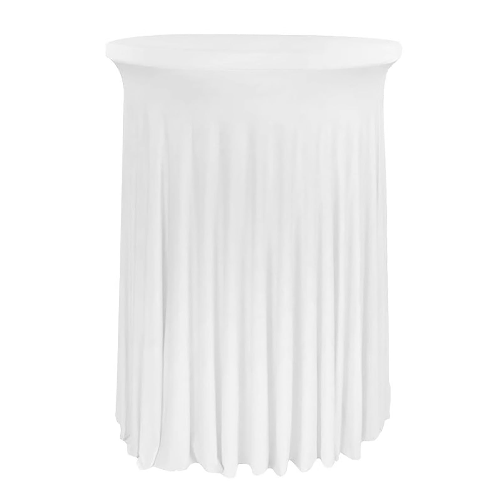 Nowoczesna okrągła spódnica stołowa rozciągliwy obrus koktajlowy na wesela, imprezy i wydarzenia, elegancka spódnica na biurko na bankiety i hotele (biała 60 x 110 cm)