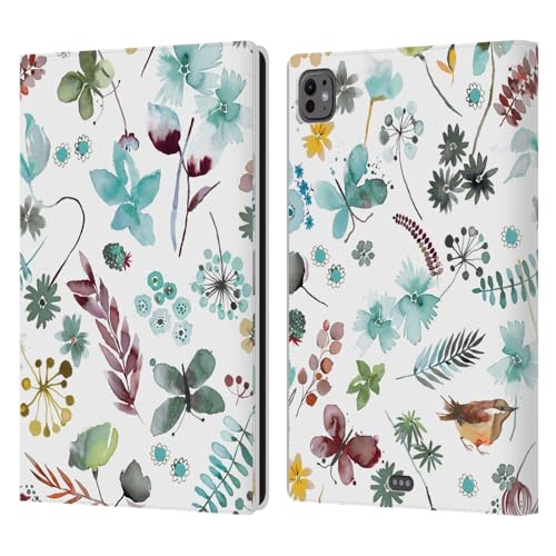 Étui portefeuille en cuir Ninola Papillons pour iPad Pro 11 M4 M5