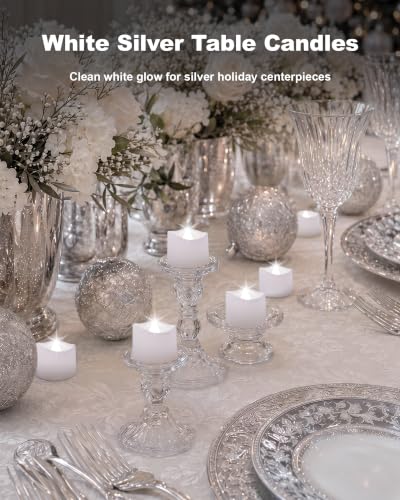 Image of Homemory 24-Pack Flameless Tea Lights Candles Battery Operated, 200+ Hours