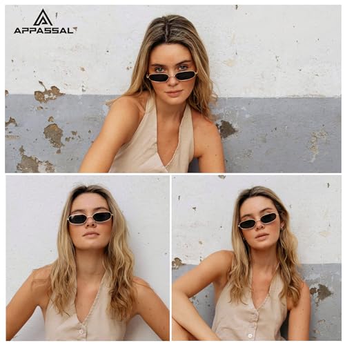 Small Oval Sunglasses For Women Men Retro Rectangle Metal Sun Glasses AP36852