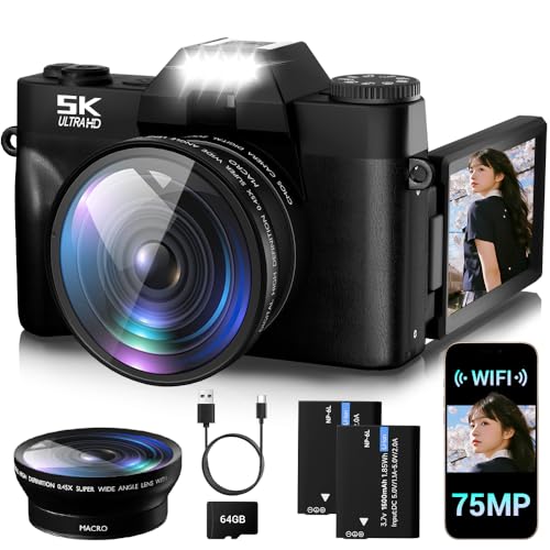 Amazon | デジカメ 5K 録画 7500 万画素 デジタルカメラ コンパクト
