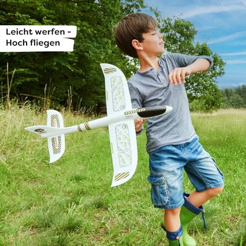 HABA Terra Kids Wurfgleiter – Gleitflugzeug für Kinder ab 5 Jahren, Robustes Styropor, hervorragende Flugeigenschaften, 48x48 cm… – Ansicht 2