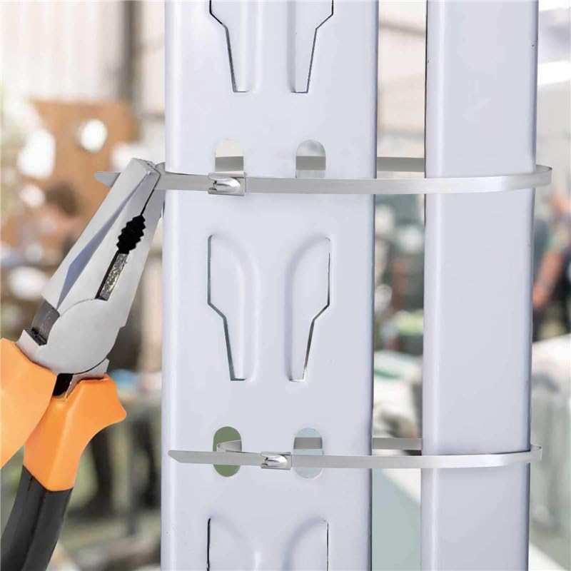 Opaska zapinana na zamek 100 szt. Uniwersalny kabel blokujący Metalowe opaski zaciskowe Opaski zaciskowe do kabli ze stali nierdzewnej Zamykana metalowa opaska zaciskowa z zamkiem wydechowym powleka
