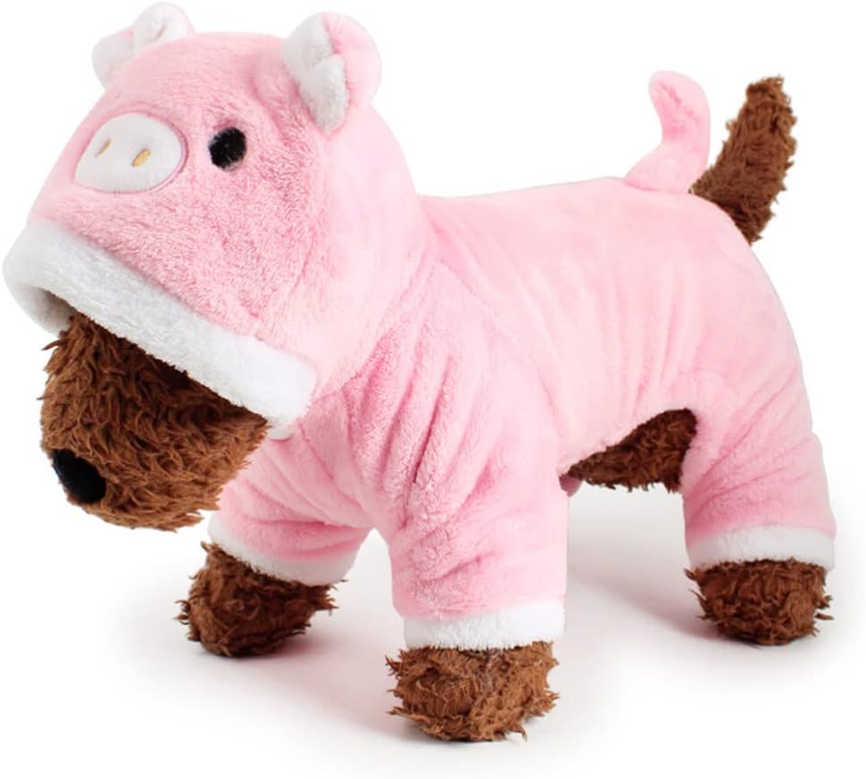 ULTECHNOVO Pig Dog Costume XS – Button Fastening Funny Hooded Onesie – for Halloween Christmas Cosplay Parties for Small Dogs Puppies Chihuahuas Pugs