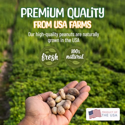 Premium Quality Raw Peanuts in Shell - 2 Pounds – All-Natural Food for Squirrels, Deer, Birds, and Other Wildlife Animals – Grown in The USA for Healthy Nutrition