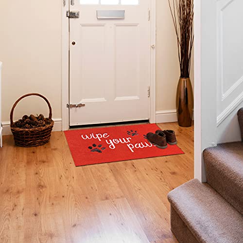 HLFMVWE Large Door Mats for Home Entrance Funny Text Doormat Floor Mats Wipe Your Paws Mat Welcome Mat for Front Door Non Slip Rubber for Dog 24X36 - Image 4