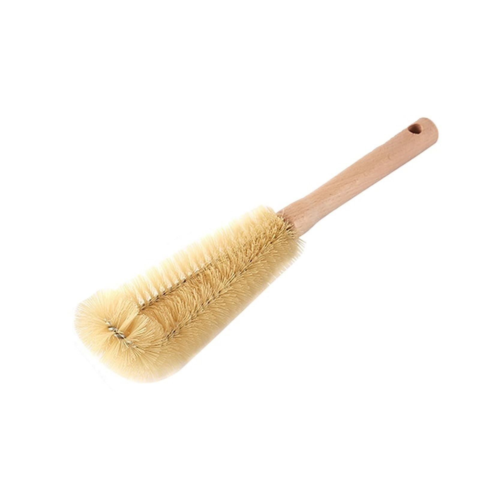 bottle brush Wooden Long Handle Bottle Cleaning Brush Cup Scrubber + Nylon Durable For Kitchen(30 * 7cm)