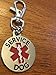 K9King SERVICE DOG TAG Double Sided with Red Medical Alert Symbol 1.25 inch Diameter. Easily Switch between collar vest and harness