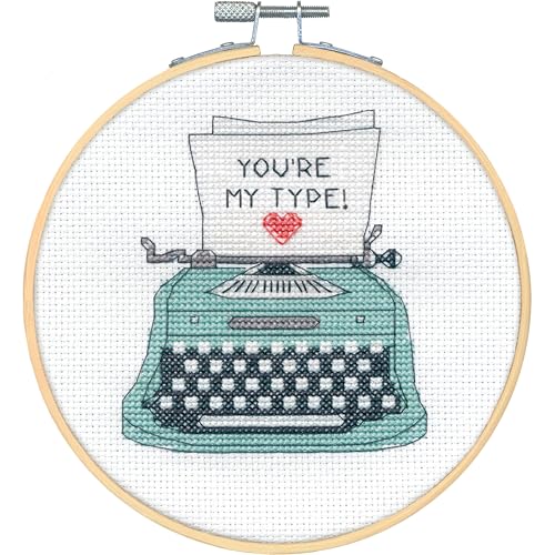 Image of Dimensions 72-70485 My Type Counted Cross Stitch Kit for Beginners, 6 inch Diameter, 14 Cnt. Aida, 5 Pieces