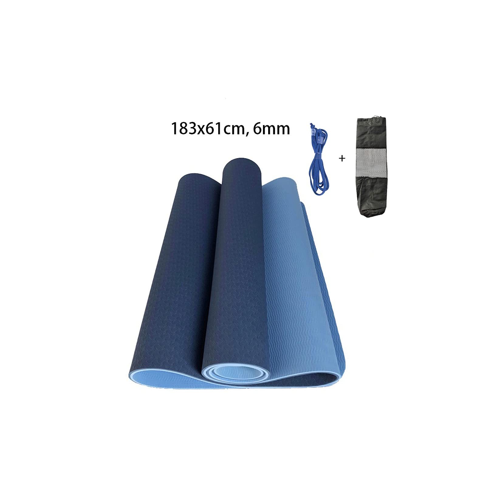 KESSER® Gymnastiekmat met draagriem, antislip, TPE-yogamat, gevoerd & antislip, fitnessmat, 183 x 61 cm, trainingsmat voor fitness, sportmat, pilates, gymnastiek en workout, extra dik (bordeauxrood