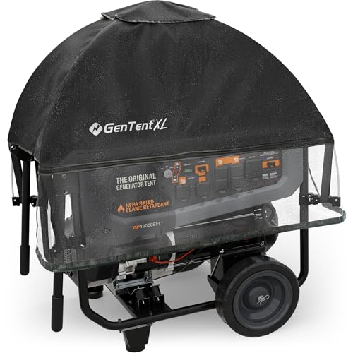 GenTent XL Open Frame Running Cover Universal Kit Generator Tent for Larger Generators (Black XL - Standard)