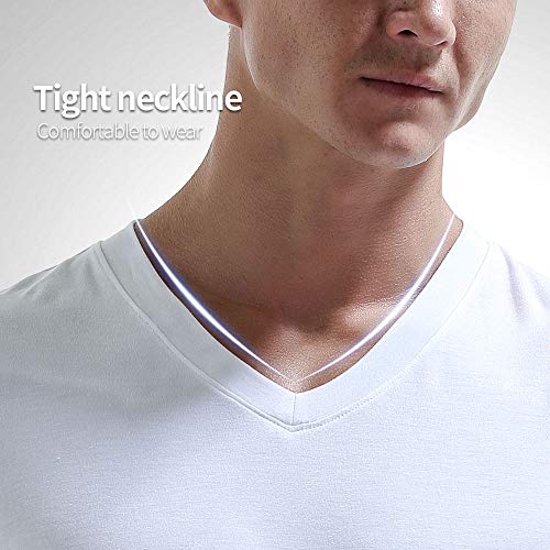 AORGSVI Mens V-Neck T-Shirts Soft Comfy Tees Short Sleeve Modal Stay Tucked Undershirts for Men 3-Pack Multipack3