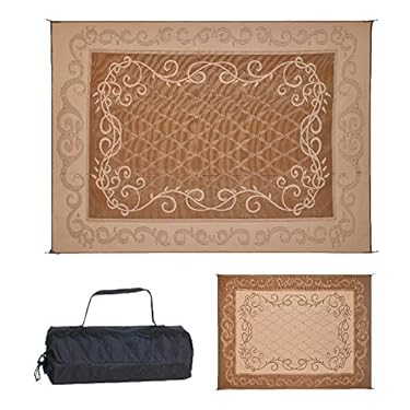 AMAZON - Stylish Camping Brown & Beige Patio Outdoor Camping Garden Mat (9-Feet x 12-Feet)