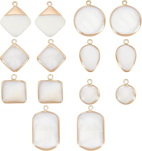 BENECREAT Colgantes de concha de agua dulce Colgantes de concha para pulsera, collar, fabricación de joyas de bricolaje