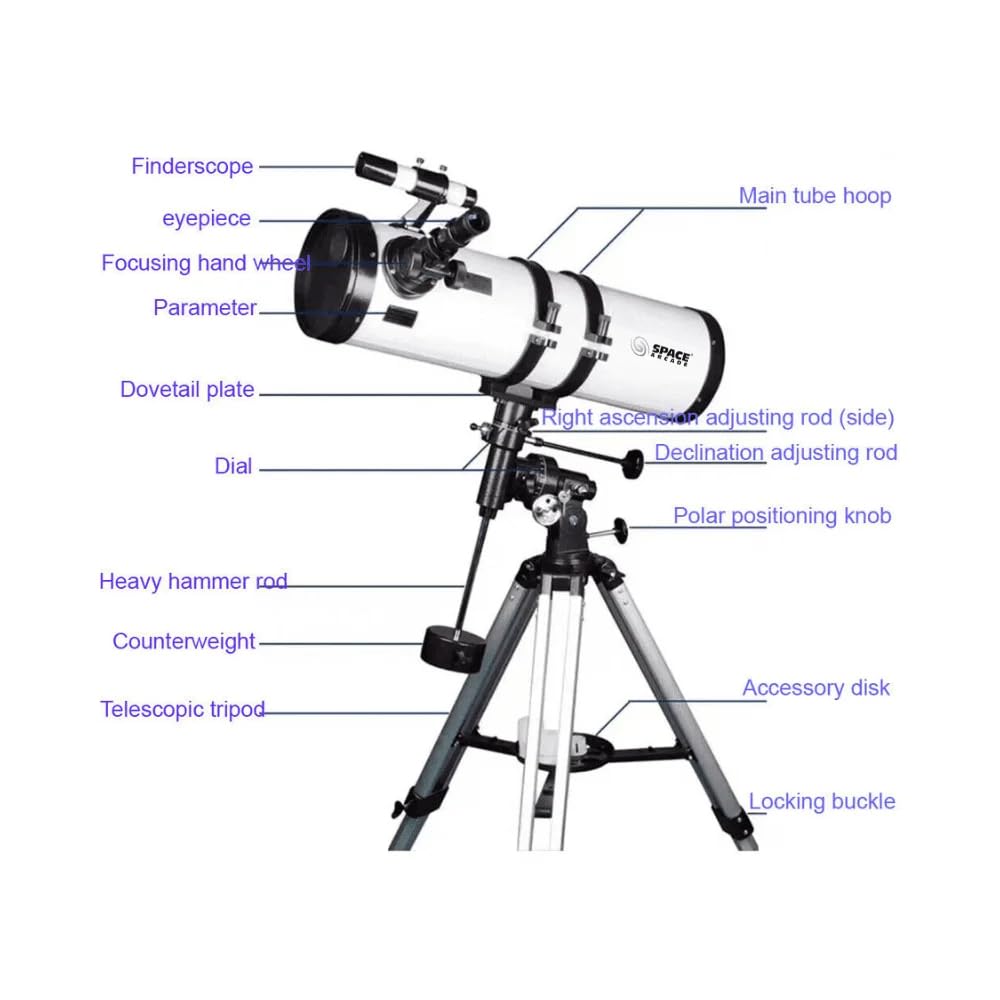 Space Arcade Space Voyage 130EQ Newtonian Telescope for Deep Sky Objects Galaxies Nebula, Planets, Moon and Astrophotography with Smartphone Adapter and Moon Filter - Image 6 thumbnail