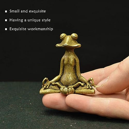 Norhogo Yoga-Frosch, Metall Meditierende Statue, Desktop Garten-Frosch lustig für Dekoration innen und außen