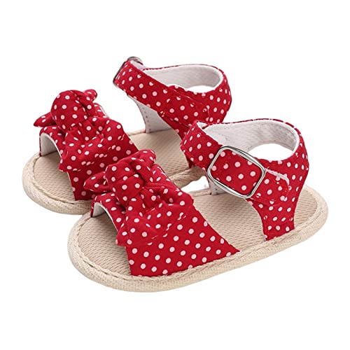 Baby Girl Bowknot Sandals Toddler Infant Soft Open Toe Sandals Beach Flats Anti Slip Softy Shoes With Ankle Strap