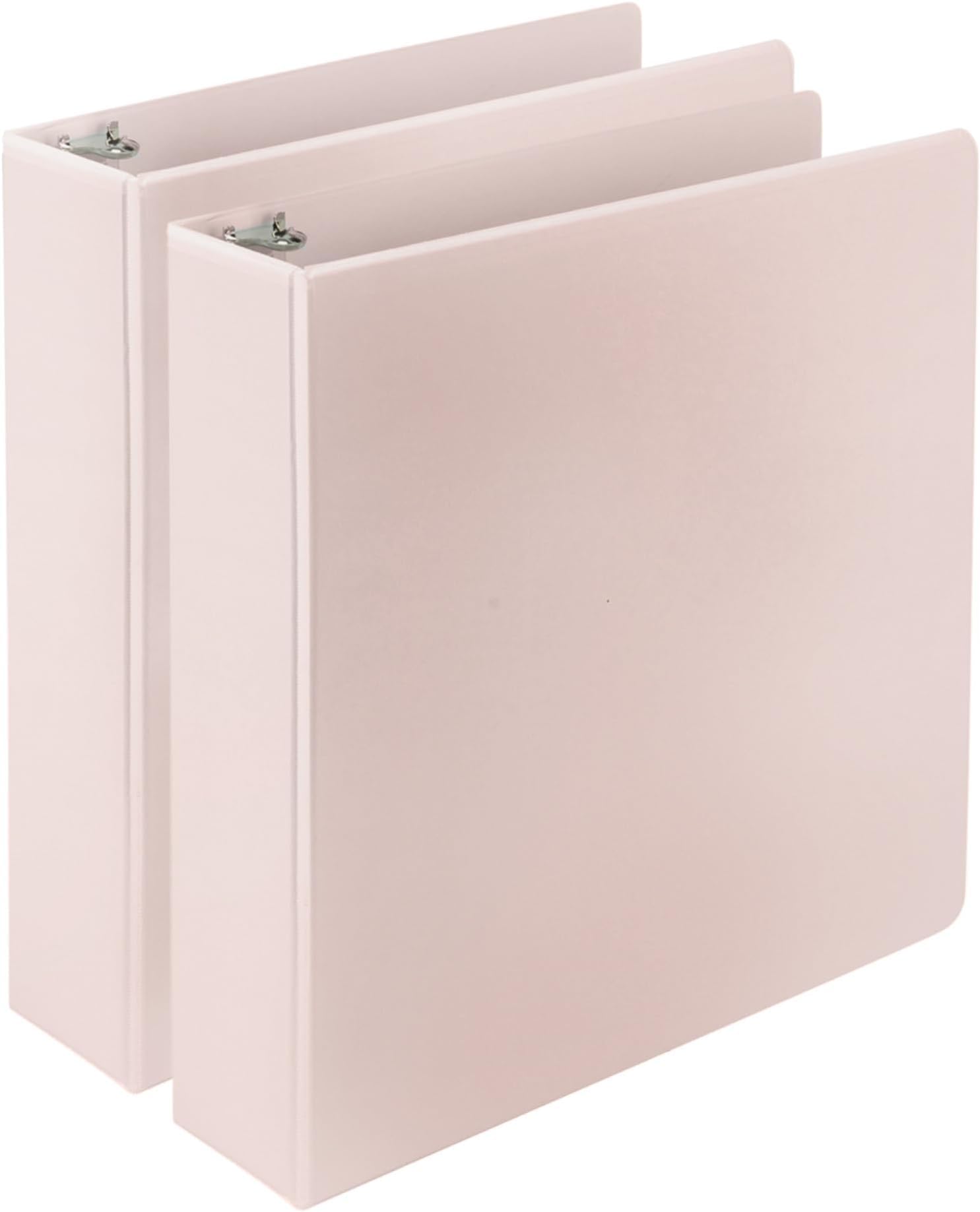 Samsill Plant-Based 2 Inch Durable D-Ring, View Binder, Eco-Friendly, USDA Certified Biobased, Rose, 2 Count (Pack of 6)