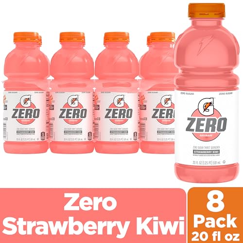 Image of Gatorade Thirst Quencher Zero Sugar Sports Drink, Strawberry Kiwi, 20oz Bottles, 8 Pack, Electrolytes for Rehydration